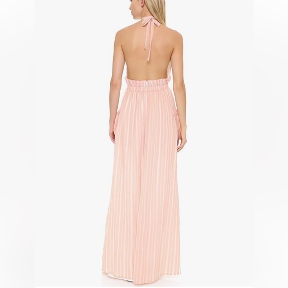 Mara Hoffman Linen Halter Pink Stripe Maxi Dress - Picture 4 of 13